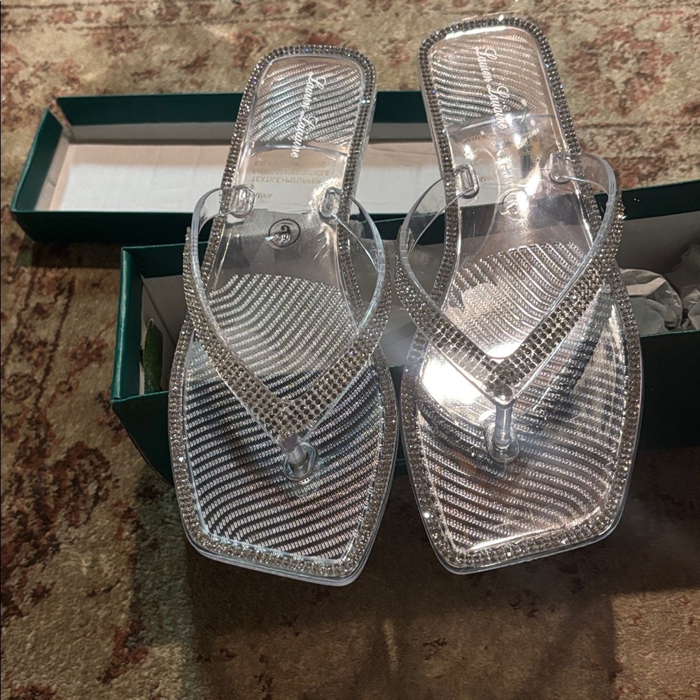 Lauren Lorraine Sparkling Silver Sandals